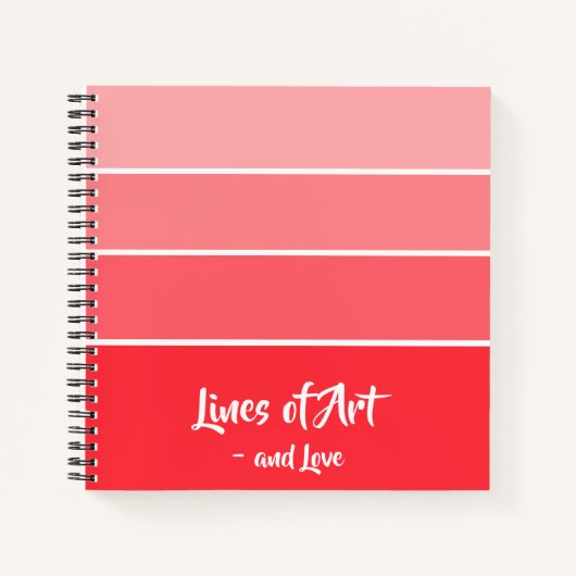 Love in the Air – 赤からピンク – グラデーションノートブック ノートブック (正面)