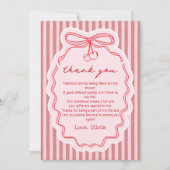 Love in the air Bow Bridal Shower Thank You Card サンキューカード (正面)