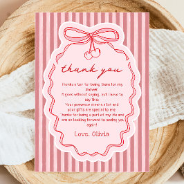 Love in the air Bow Bridal Shower Thank You Card サンキューカード