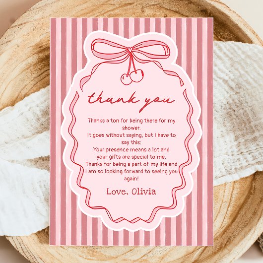 Love in the air Bow Bridal Shower Thank You Card サンキューカード