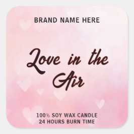 Love in the Air Candle – Custom Romantic Label スクエアシール