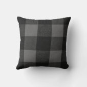Love-Infused Flannel：カスタマイズ可能な黒とグレー クッション (裏面)