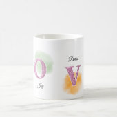 LOVE Initial Custom Name Watercolor Design コーヒーマグカップ (中央)