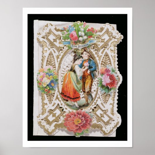 Love, Innocence, Valentine card, c.1870 (colour li ポスター (正面)