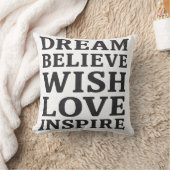 Love Inspire – Motivational Quote Pillow Print クッション (ブランケット)