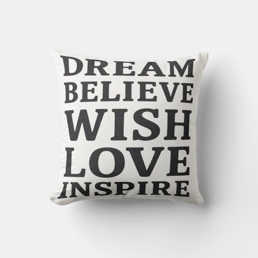 Love Inspire – Motivational Quote Pillow Print クッション (正面)