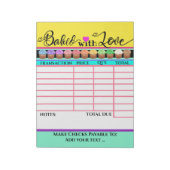 Love Invoice焼いたメモ帳 ノートパッド (回転)