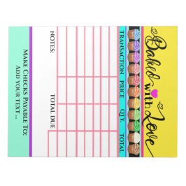 Love Invoice焼いたメモ帳 ノートパッド