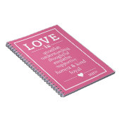 Love Is ...カスタムモノグラム&カラーノートブック ノートブック (右側)