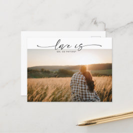 Love is モダン Patient's Update結婚ポストカード 案内ポストカード