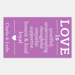 Love Is ...名前をカスタムする&カラーシール 長方形シール