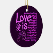 love is...名前をカスタムする&日付オーナメント セラミックオーナメント (右)
