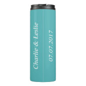 Love Is ...名前をカスタムする、日付&カラータンブラー タンブラー (裏面)