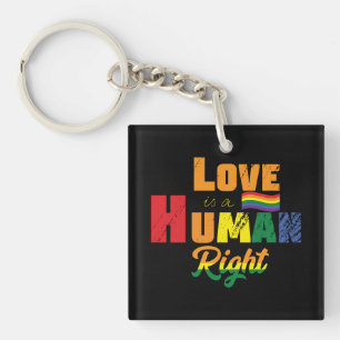 Love Is A Human Right LGBTQ Pride Rainbow キーホルダー