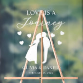 Love is a Journey Personalized Wedding アクリルサイン (ニュートラル)