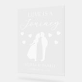 Love is a Journey Personalized Wedding アクリルサイン (傾斜)