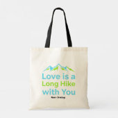 Love is a Long Hike with You Retro Mountain Couple トートバッグ (裏面)