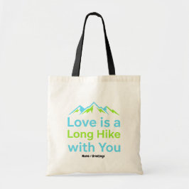 Love is a Long Hike with You Retro Mountain Couple トートバッグ