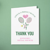 Love Is a Perfect Match Tennis Bridal Shower  サンキューカード
