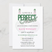 Love Is a Perfect Match Tennis Bridal Shower 招待状 (正面)