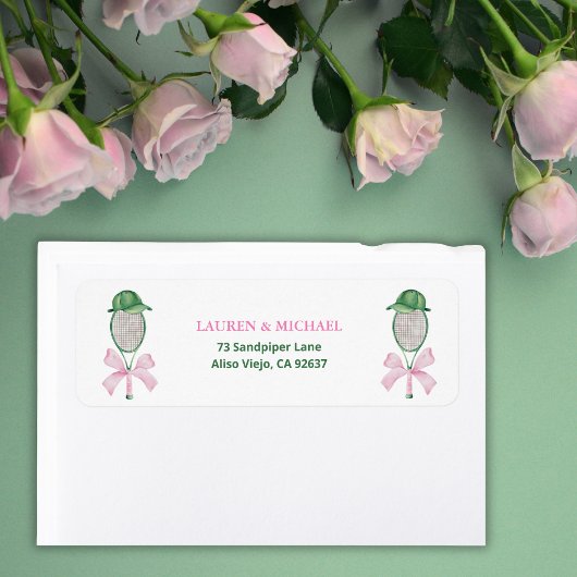 Love Is a Perfect Match Tennis BridalShower Return ラベル