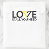 Love is All You Needステッカー 楕円形シール (バッグ)