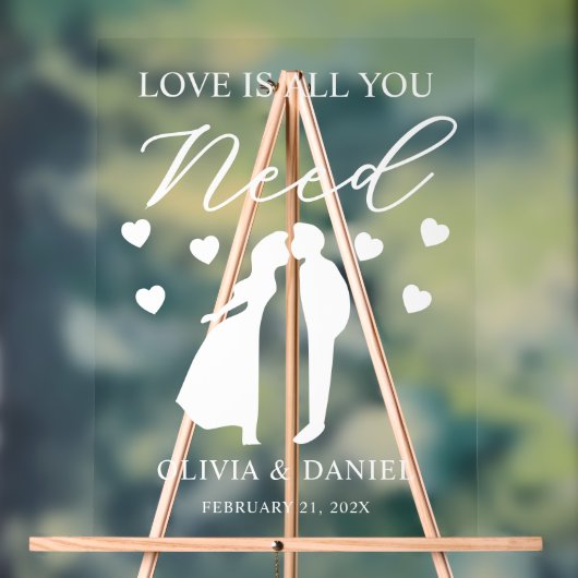 Love is All You Need Custom Wedding アクリルサイン (ニュートラル)