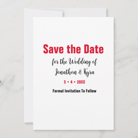 Love Is All You Need Flat Save The Date Card セーブザデート (裏面)