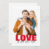 Love Is All You Need Flat Save The Date Card セーブザデート (正面/裏面)