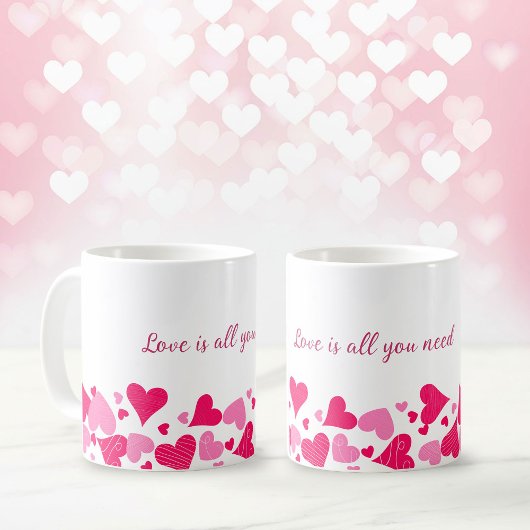 Love Is All You Need Heart Border Coffee Mug コーヒーマグカップ