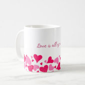 Love Is All You Need Heart Border Coffee Mug コーヒーマグカップ (正面左)