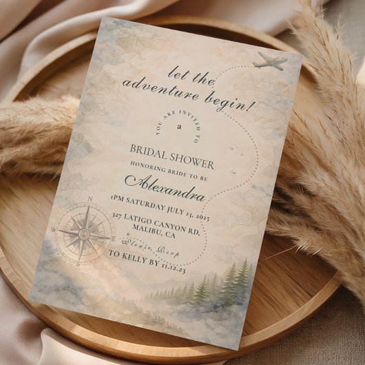 Love Is An Adventure Bridal Shower 招待状