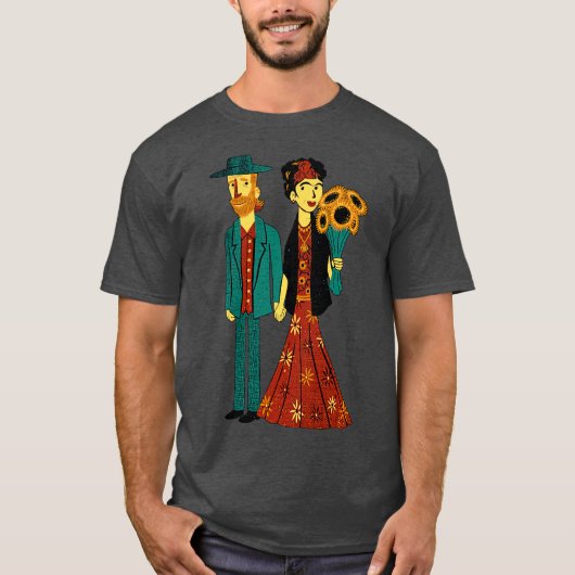 Love is Art Frida Kahlo and Van Gogh Tシャツ (正面)