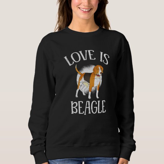 Love Is Beagle Paw Lovers Puppies Dog Owners Premi スウェットシャツ (正面)