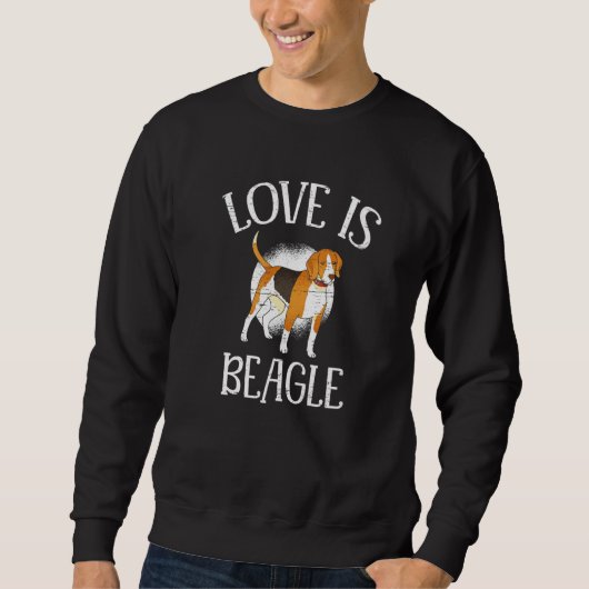 Love Is Beagle Paw Lovers Puppies Dog Owners Premi スウェットシャツ (正面)