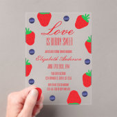 Love Is Berry Sweet Fruit Bridal Shower アクリル招待状 (インサイチュ (ポータブル))