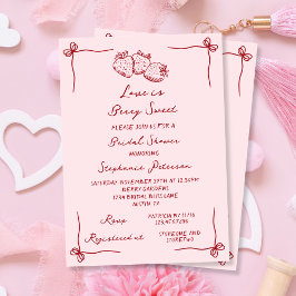 Love is Berry Sweet Pink Coquette Bridal Shower 招待状