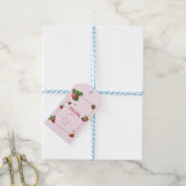 Love is Berry Sweet Pink Strawberry Bridal Shower ギフトタグ (より糸付き)