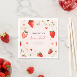 Love is Berry Sweet Strawberry Theme Bridal Shower スタンダードカクテルナプキン