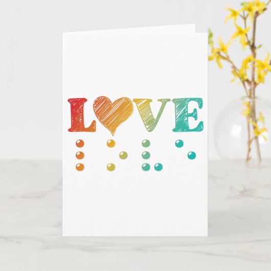 Love Is Blind Braille カード (黄色い花)