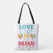 Love Is Blind Braille Hearts トートバッグ (裏面)