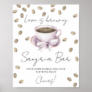 Love is brewing ウェディングシャワー サングリアバー ポスター