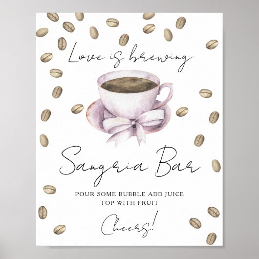 Love is brewing ウェディングシャワー サングリアバー ポスター (正面)
