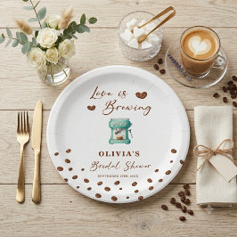 Love is Brewing エスプレッソマシーン ブライダルシャワー ペーパープレート