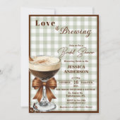Love is Brewing エスプレッソ マティーニ ブライダル シャワー 招待状 (正面)