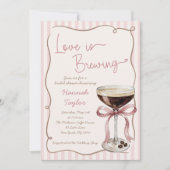 Love is Brewing エスプレッソ マティーニ ブライダル シャワー 招待状 (正面)