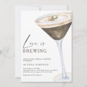 Love is Brewing エスプレッソ マティーニ ブライダル シャワー 招待状 (正面)
