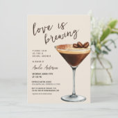 Love is Brewing エスプレッソ マティーニ ブライダル シャワー 招待状 (スタンド正面)