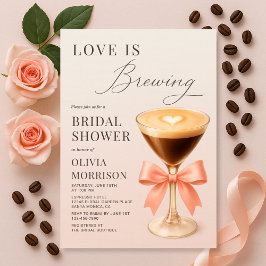 Love is Brewing エスプレッソ マティーニ ブライダル ショワー 招待状