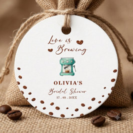 Love is Brewing コーヒー エスプレッソ ブライダルシャワー フェイバータグ